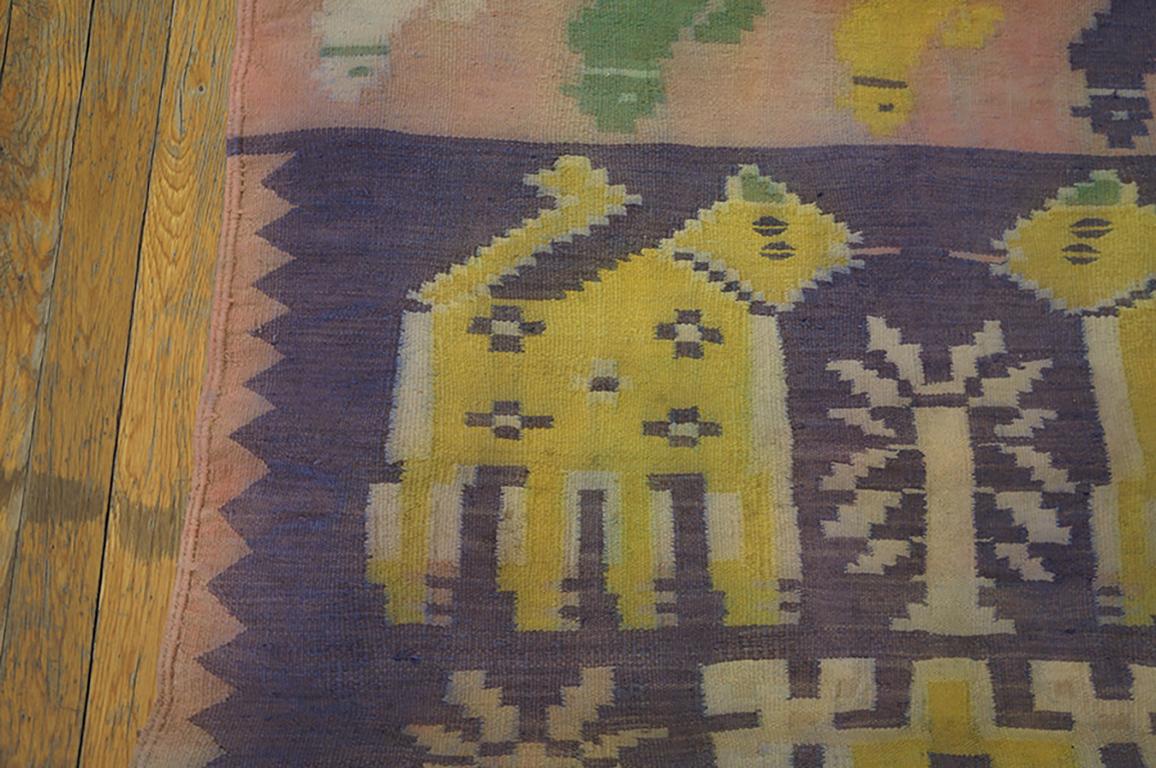 Tapis indien en coton Dhurrie du début du 20ème siècle ( 3'6