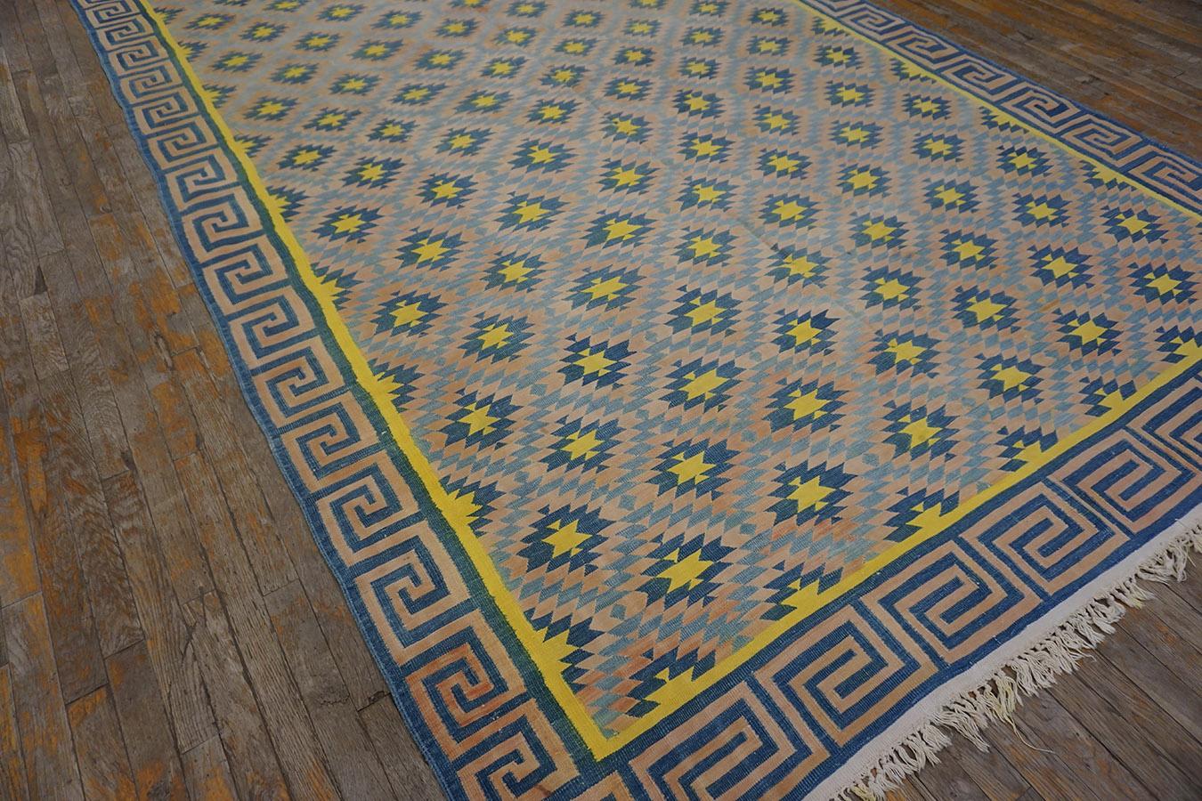 1930s Indian Cotton Dhurrie Carpet ( 7' x 11'6