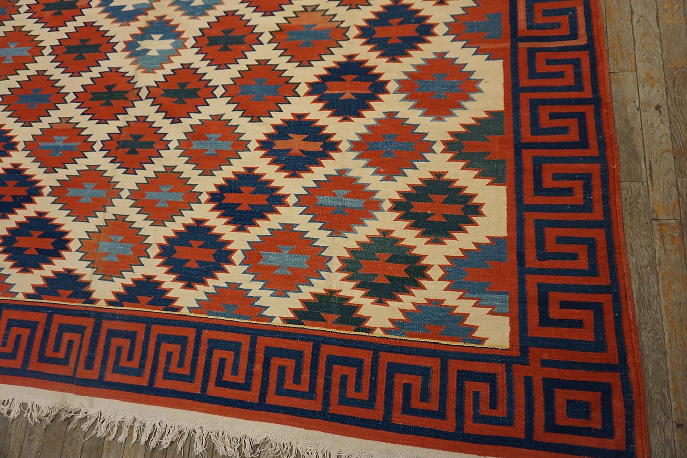 Antiker Dhurrie-Teppich (Mitte des 20. Jahrhunderts) im Angebot