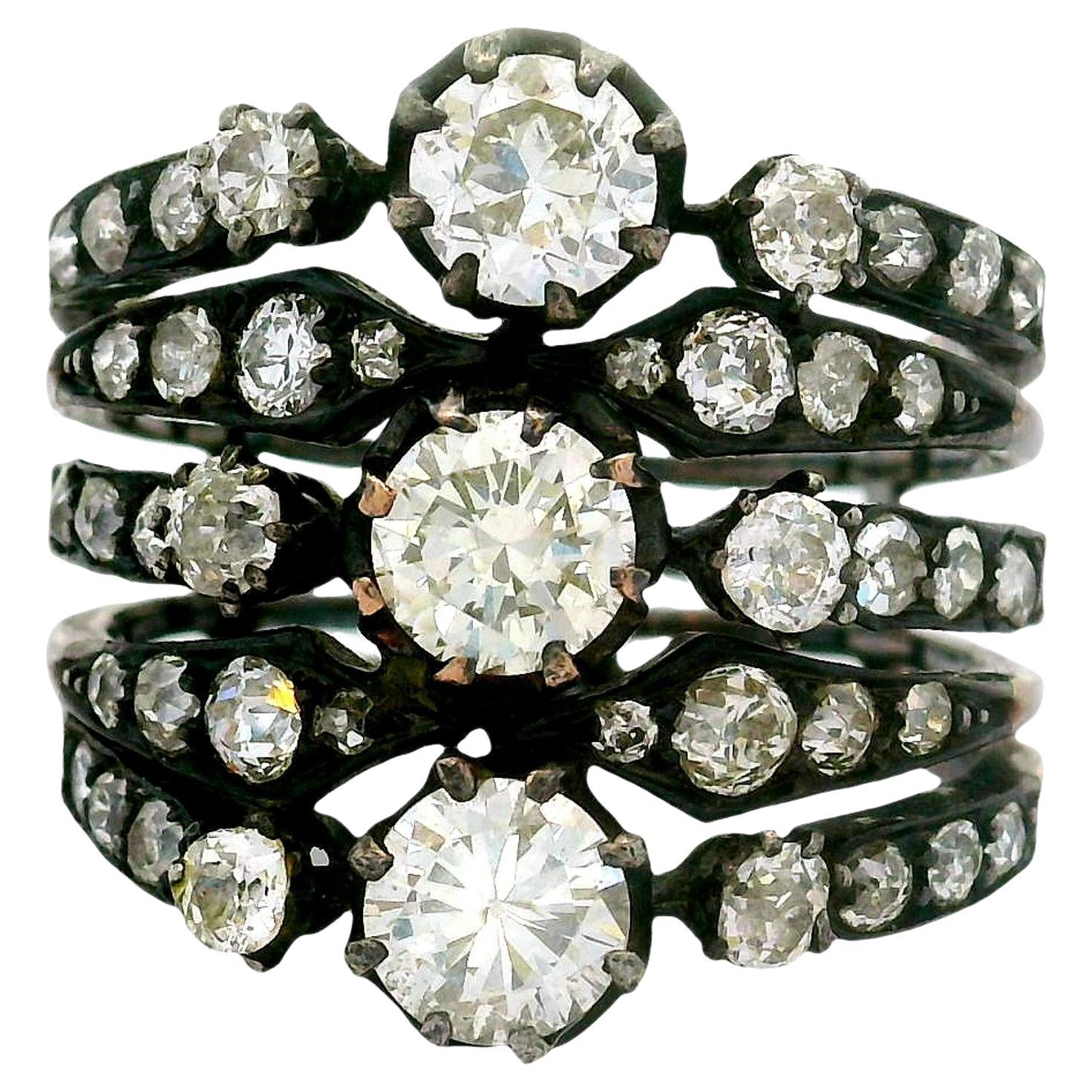 Anello con diamante antico in oro 14K