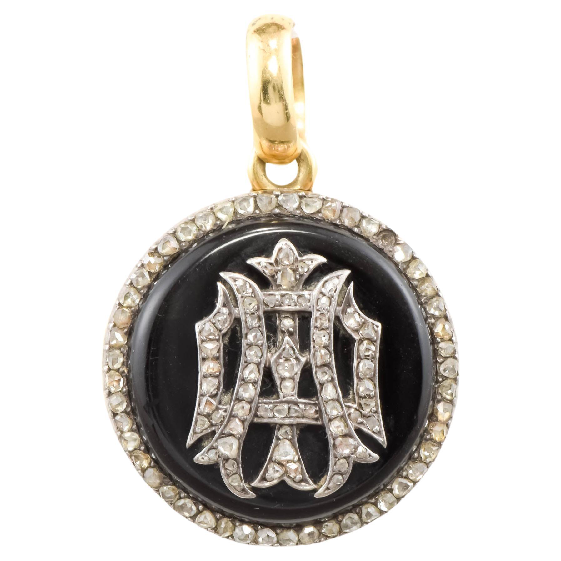 Antique Diamond "Amity, Eternity Infinity" Locket with Double Glazed Compartment