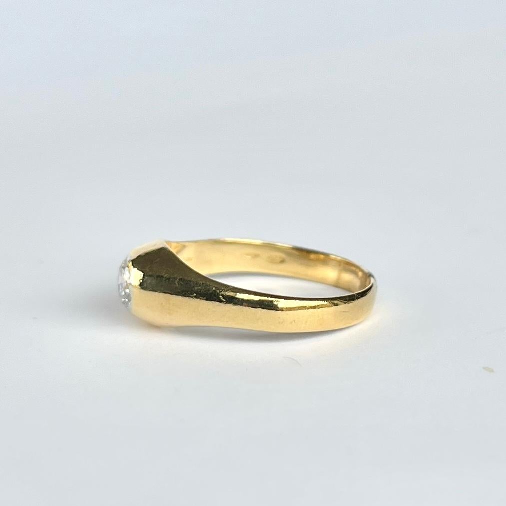 Antique Diamond and 18 Carat Gold Band In Good Condition For Sale In Chipping Campden, GB