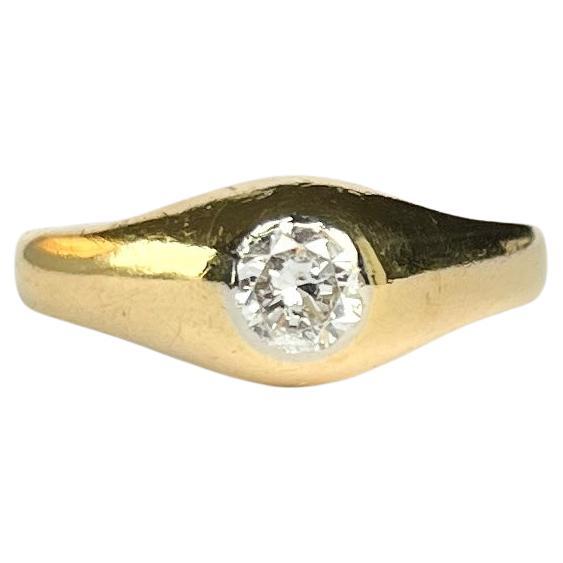 Antique Diamond and 18 Carat Gold Band For Sale
