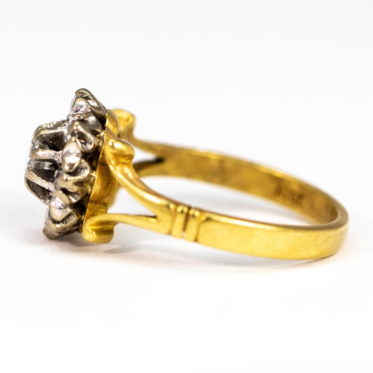 Antique Diamond and 18  Carat  Gold Cluster Ring  For Sale at 