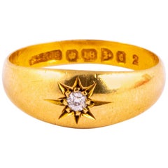 Antique Diamond and 18 Carat Gold Gypsy Band