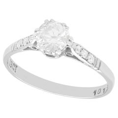 Antique Diamond and 18k White Gold Solitaire Ring, Circa 1925