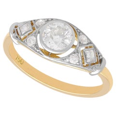 Antique Diamond and 18k Yellow Gold Solitaire Ring, Circa 1920s