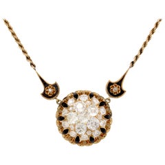 Antique Diamond and Black Enamel Necklace, 19th Century