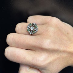 Antique Diamond And Emerald Ring