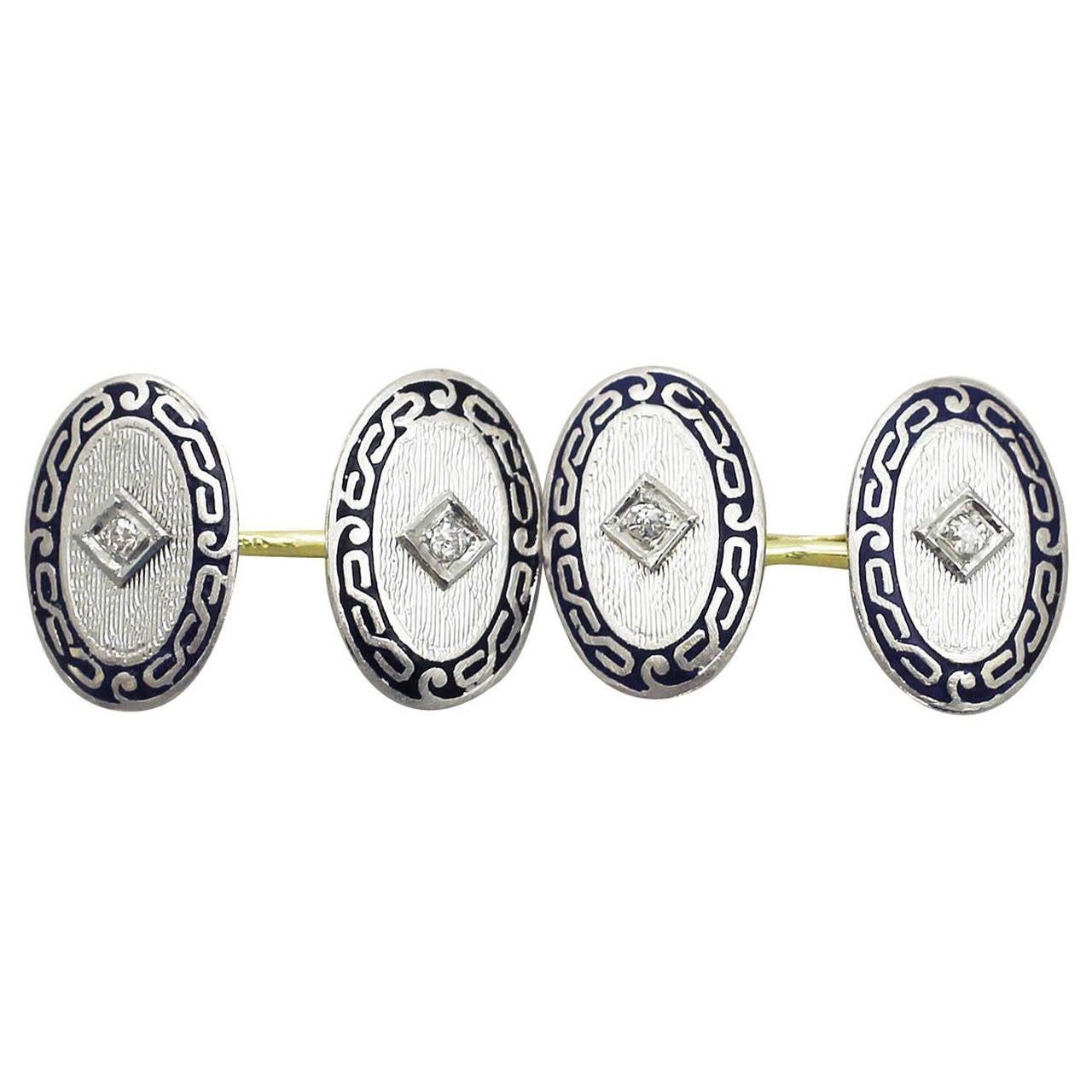 Red Enamel Antique Cufflinks For Sale at 1stdibs