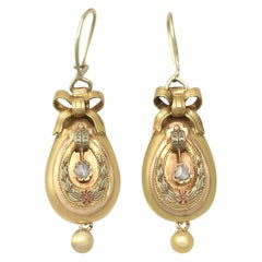rolex platin Antique Diamond and Gold Drop Earrings, Circa 1880