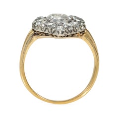 Antique diamond and gold marquise-shaped ring
