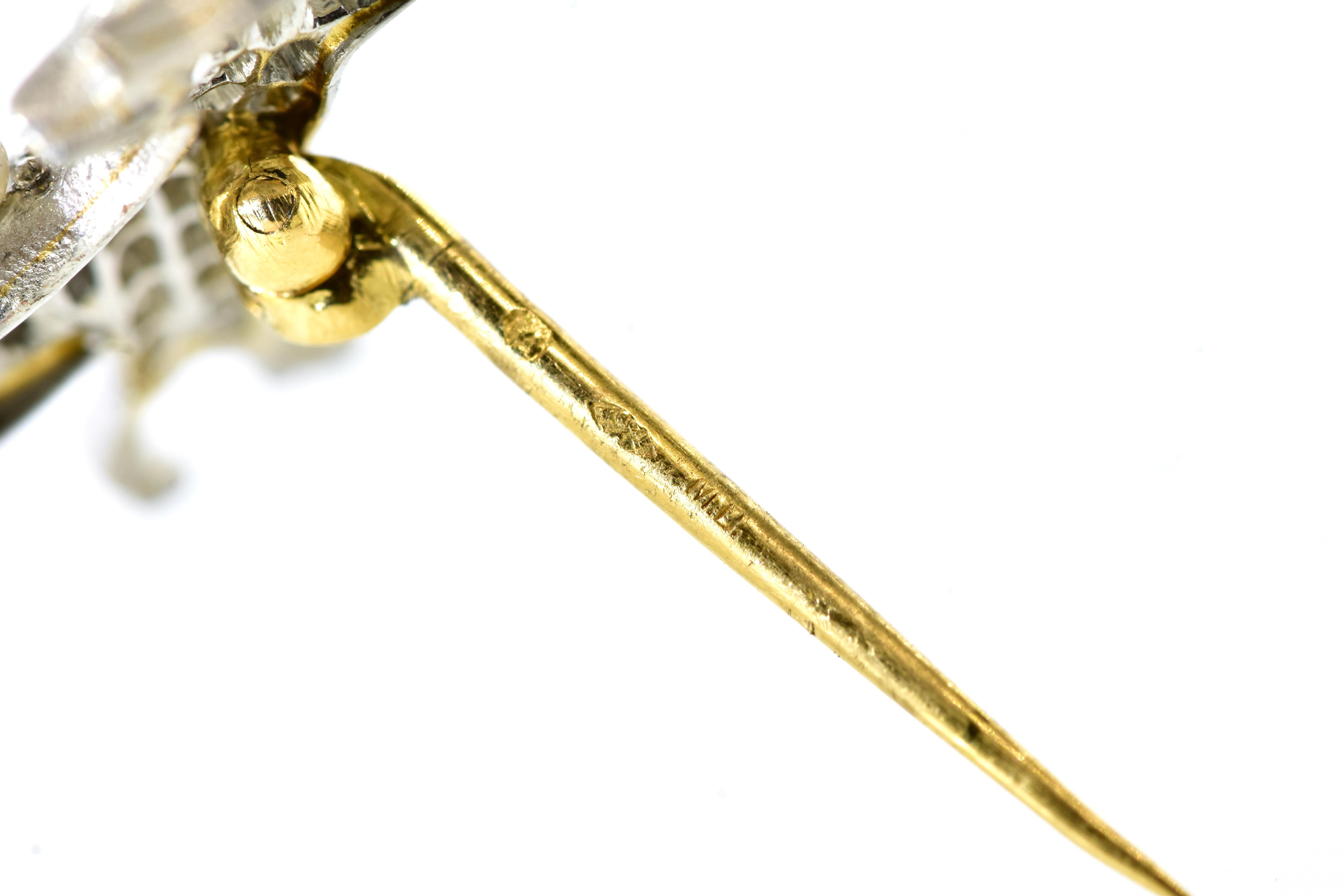Antique Diamond and Natural Pearl Donkey Brooch/Pendant, French, circa 1900 3