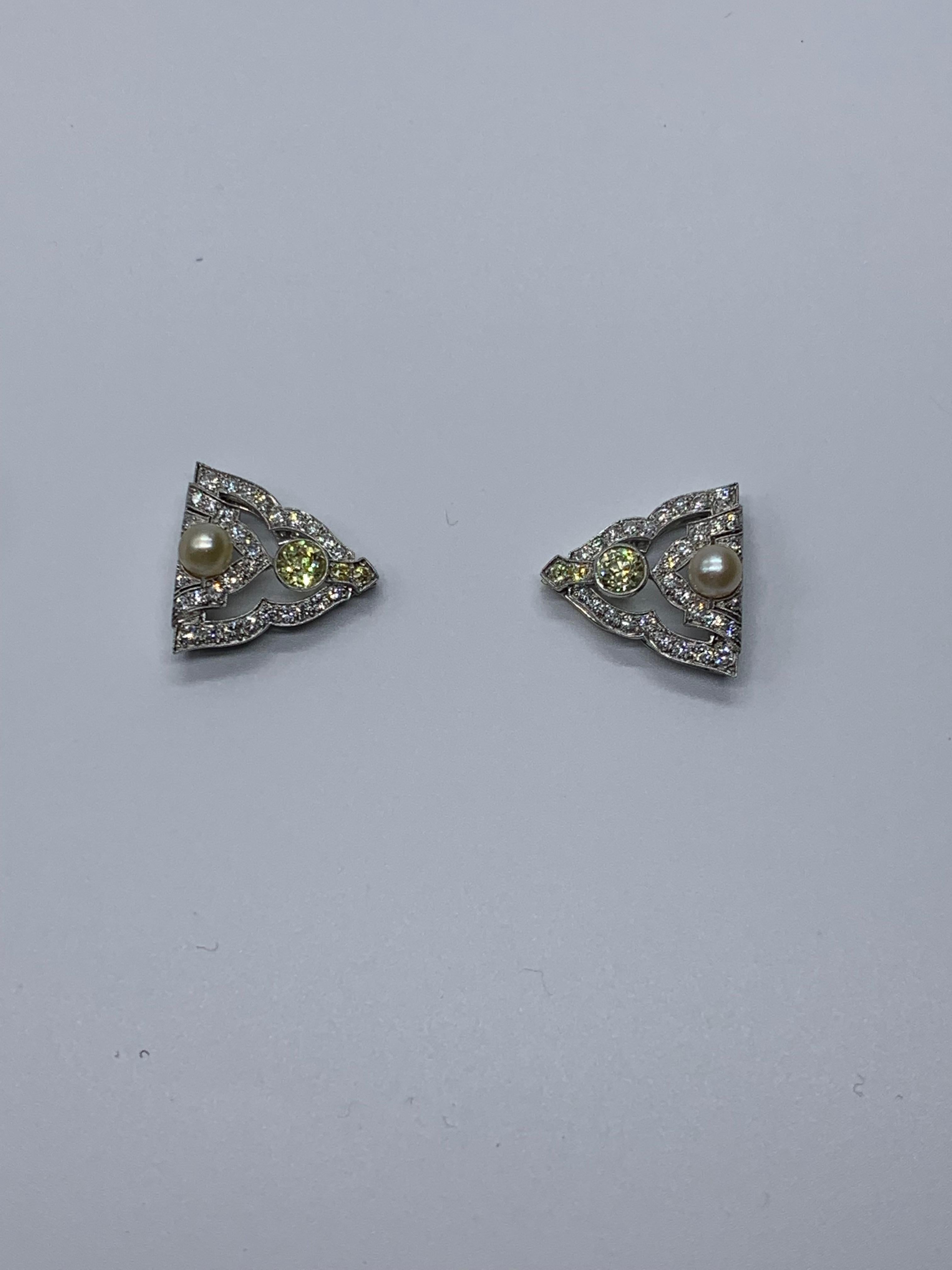 Antique Diamond and Natural Pearl Lapel Pins In Good Condition In Miami Beach, FL