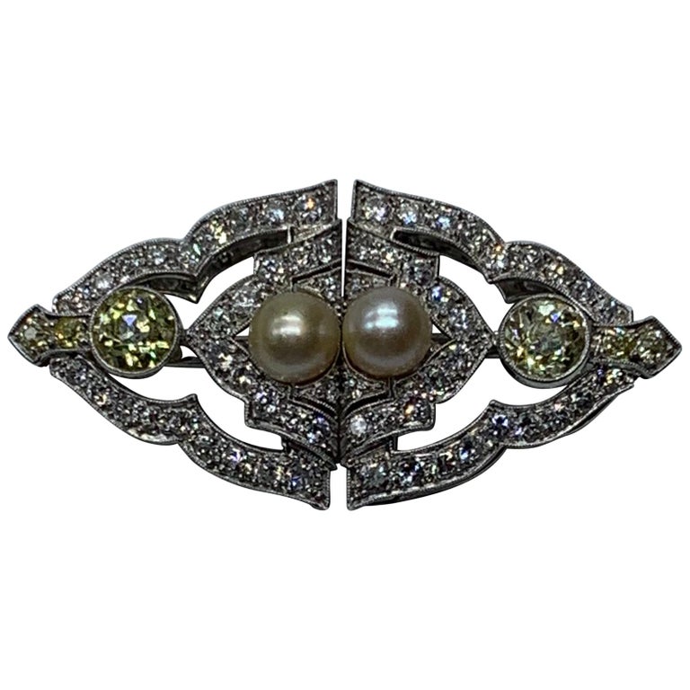 Antique Diamond and Natural Pearl Lapel Pins at 1stDibs