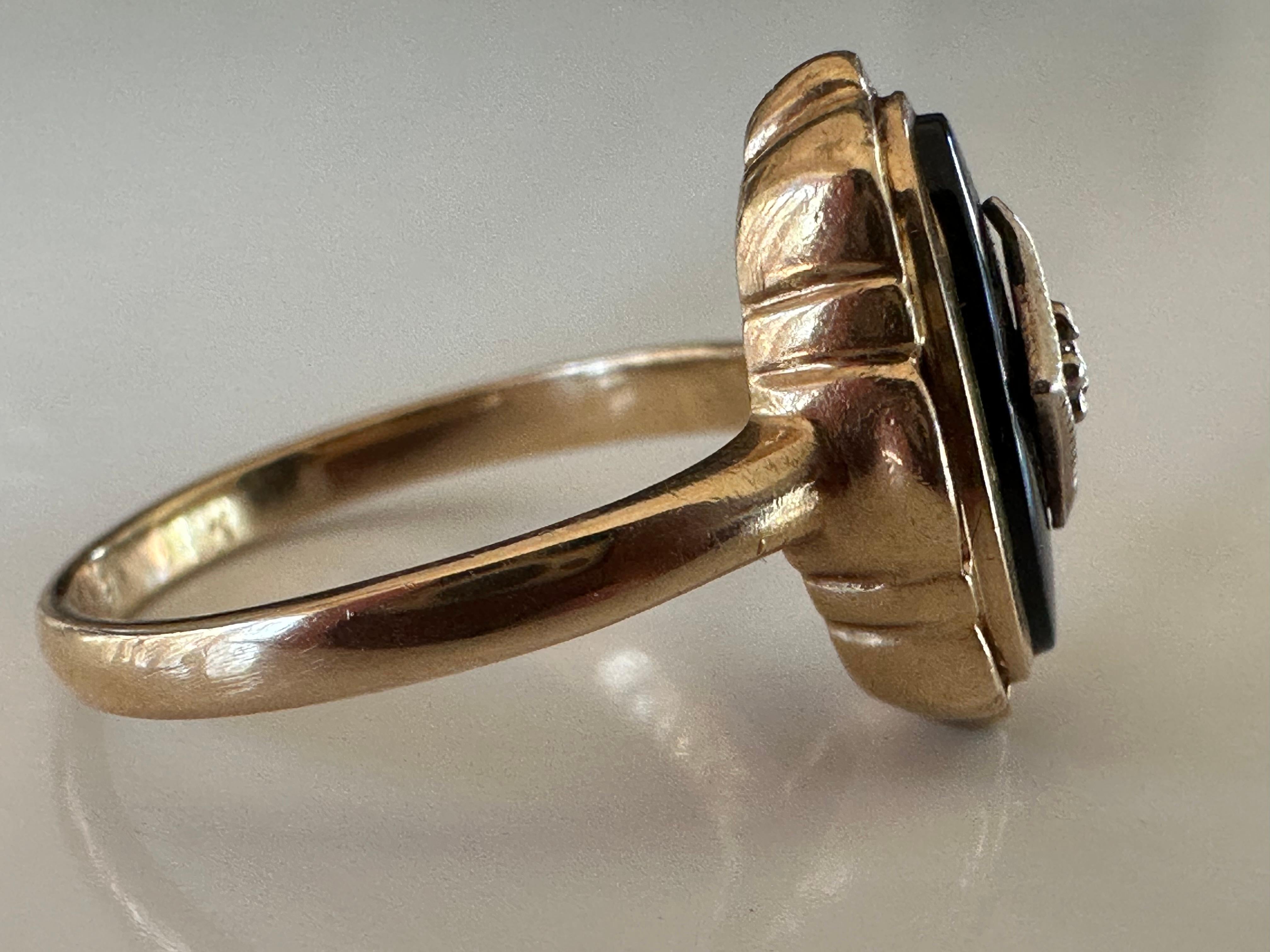 antique black onyx ring