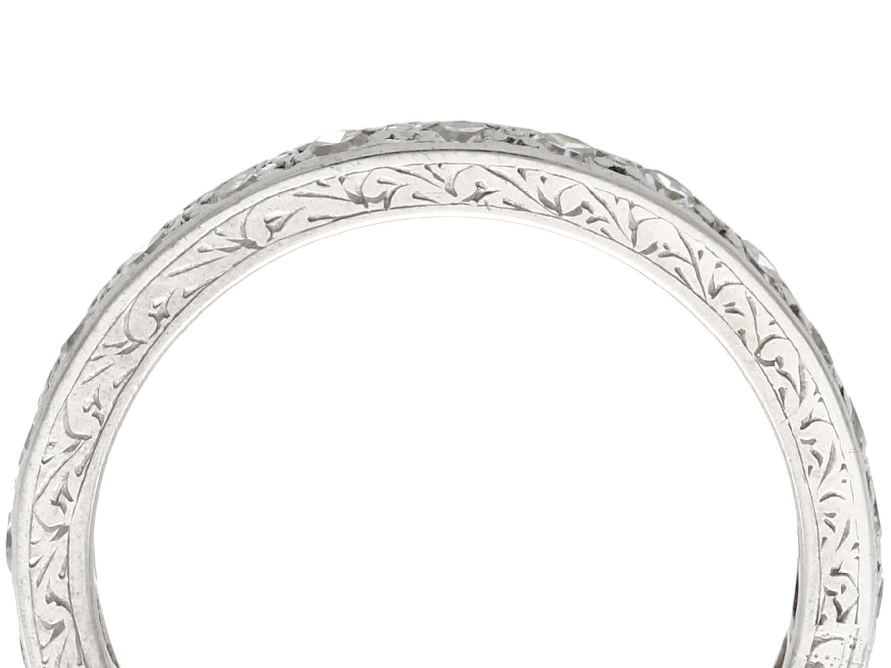 A fine and impressive antique 1930's 0.50 carat diamond and palladium full eternity ring; part of our diverse antique jewellery and estate jewelry collections.

This fine and impressive antique eternity ring has been crafted in palladium.

The full