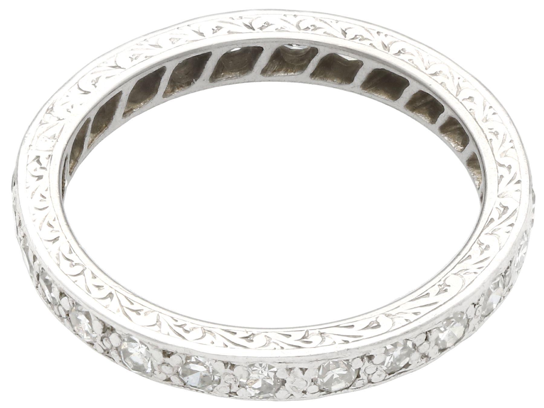 Round Cut Antique Diamond and Palladium Full Eternity Ring