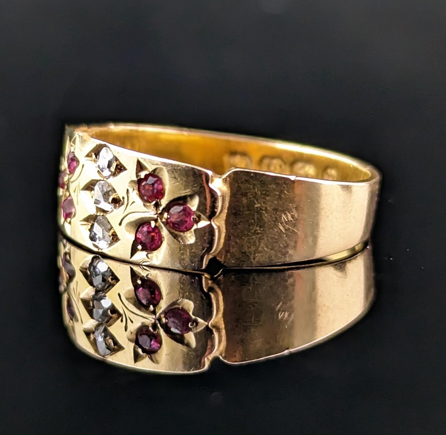 Antiker Shamrock-Ring aus 18 Karat Gold mit Diamanten und Paste, viktorianisch  im Angebot 4