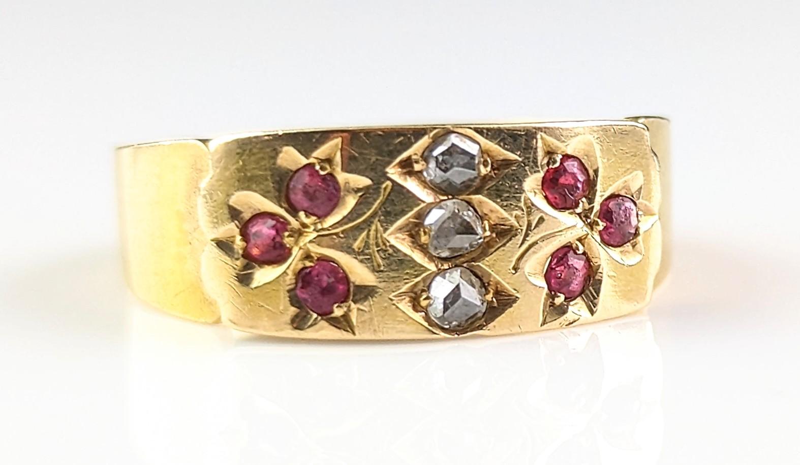 Antiker Shamrock-Ring aus 18 Karat Gold mit Diamanten und Paste, viktorianisch  im Angebot 5