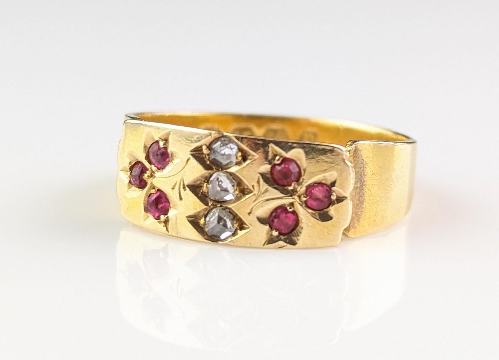 Antiker Shamrock-Ring aus 18 Karat Gold mit Diamanten und Paste, viktorianisch  im Angebot 6
