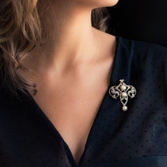 Antique Diamond and Pearl Brooch