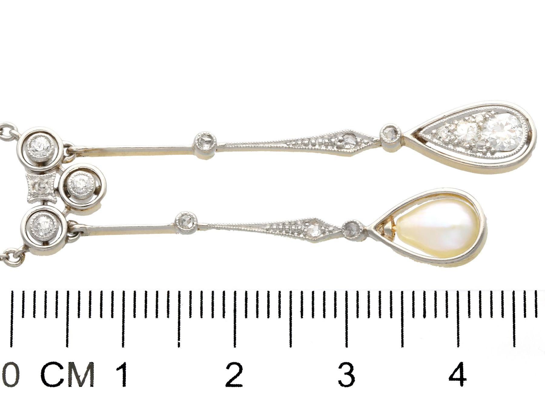 Antique Diamond and Pearl Yellow Gold Pendant For Sale 1