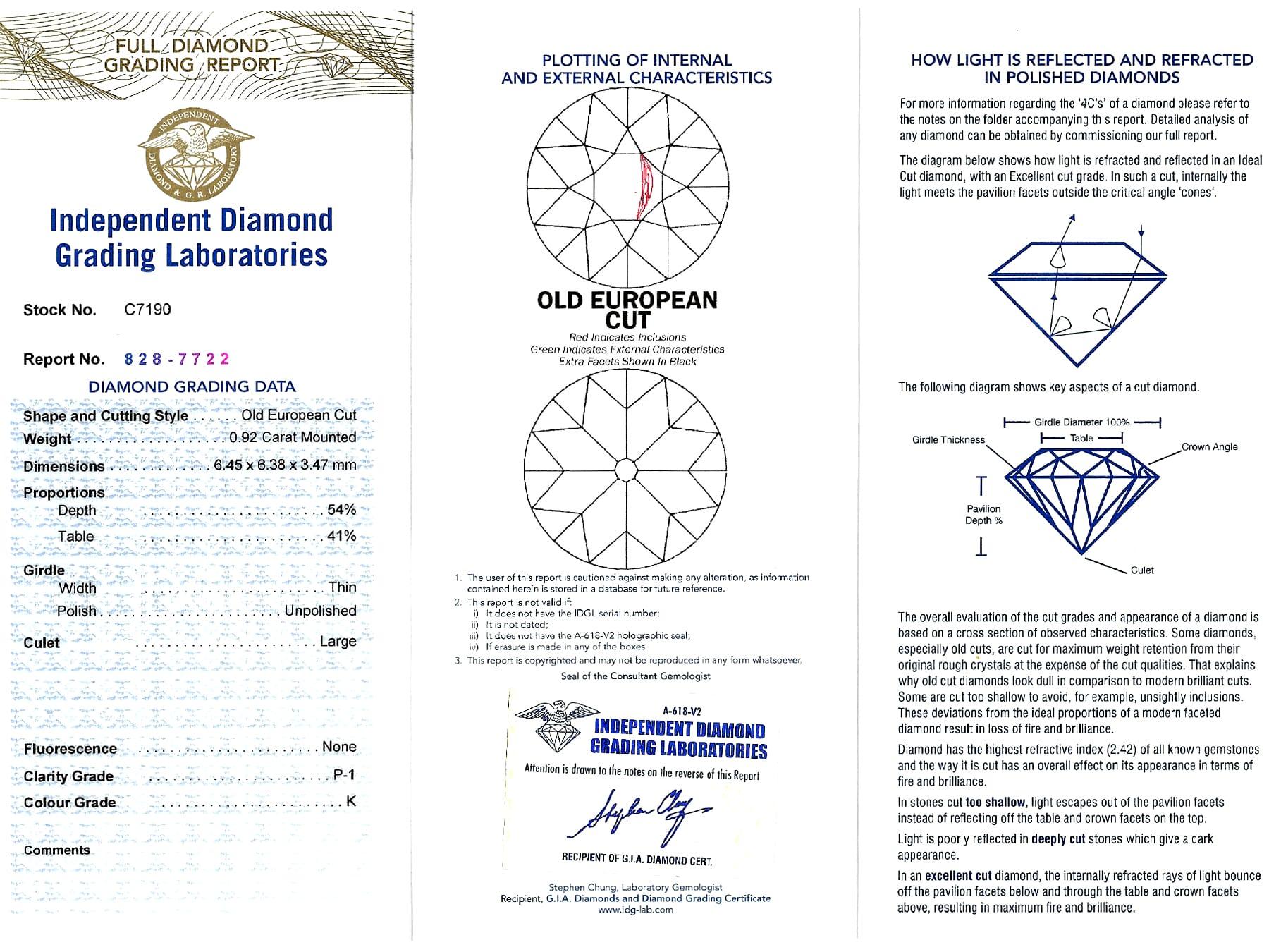 Bague solitaire ancienne en platine et diamant de 0,92 carat   en vente 6