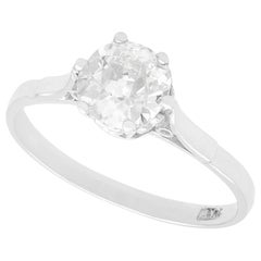 Bague de fiançailles solitaire ancienne en diamant et platine, vers 1920