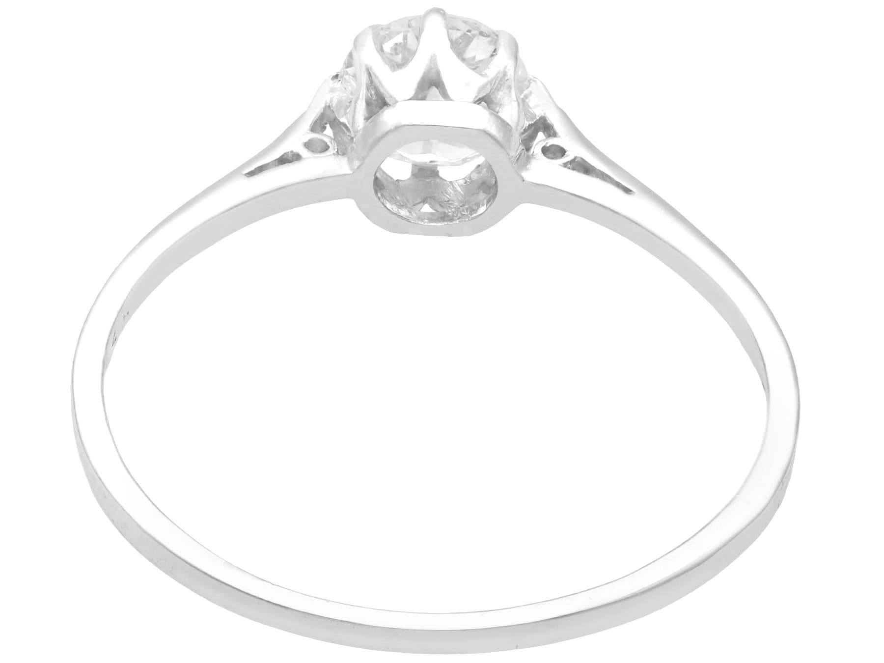 Women's Antique Diamond and Platinum Solitaire Engagement Ring, circa 1930 For Sale