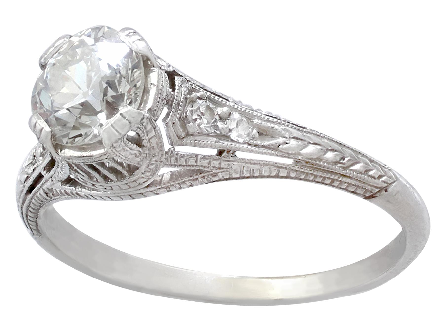 Antique Diamond and Platinum Solitaire Ring, circa 1915 In Excellent Condition In Jesmond, Newcastle Upon Tyne