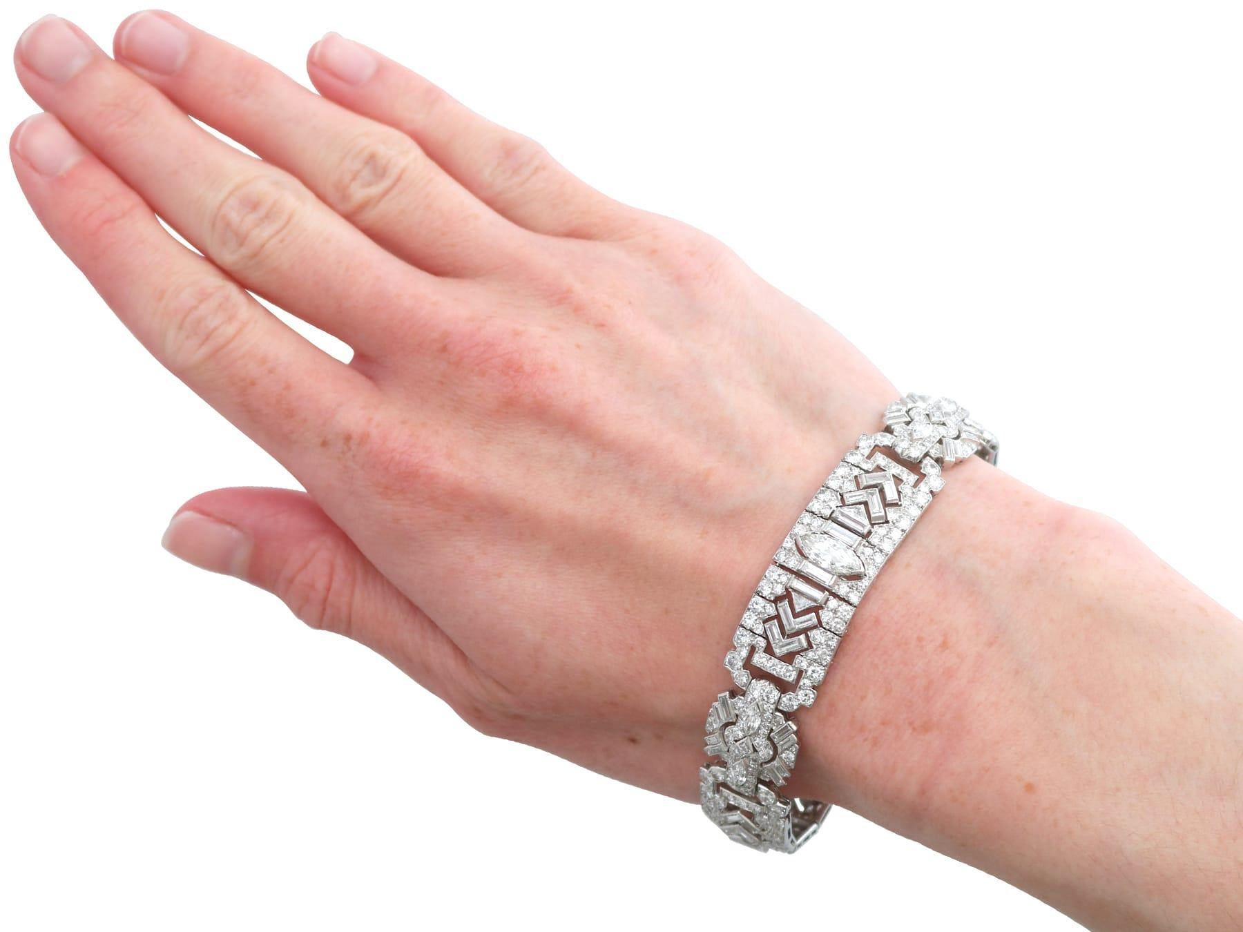 Antique Diamond and Platinum Statement Bracelet For Sale 5