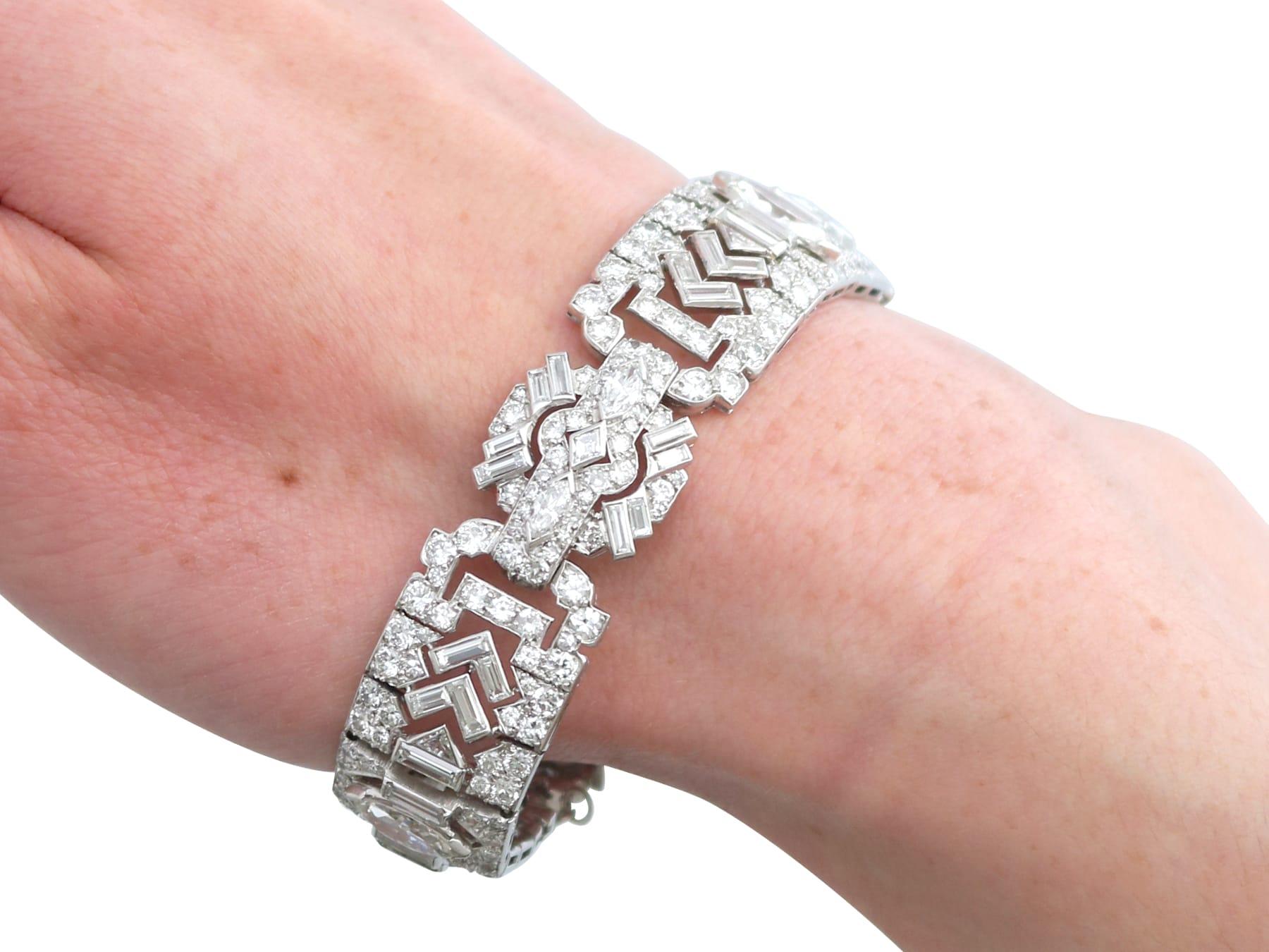 Antique Diamond and Platinum Statement Bracelet For Sale 6