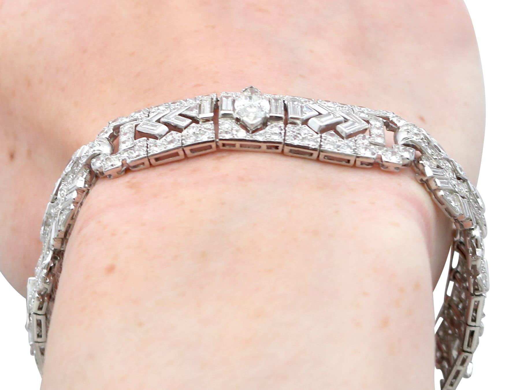 Antique Diamond and Platinum Statement Bracelet For Sale 7