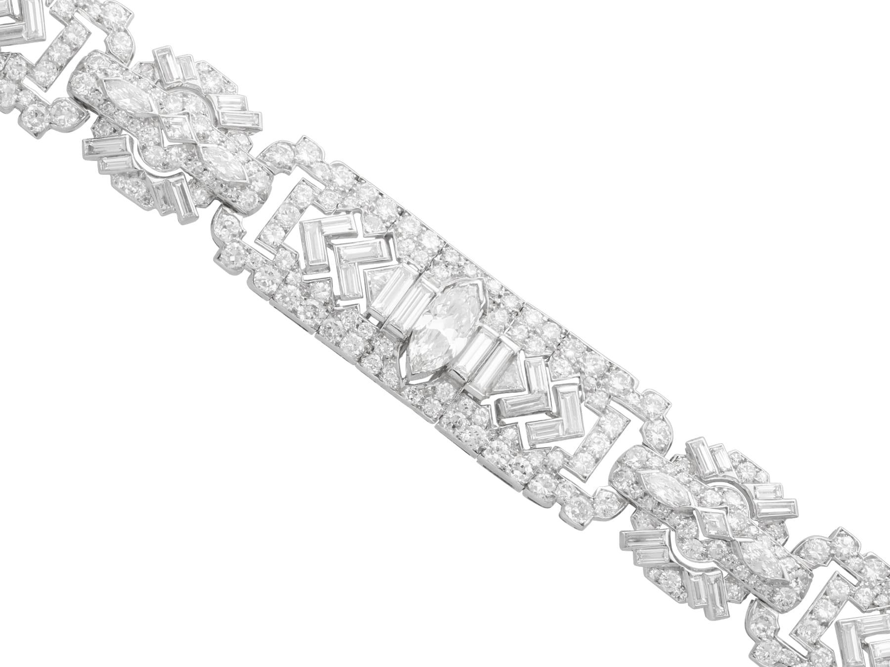 Women's or Men's Antique Diamond and Platinum Statement Bracelet For Sale