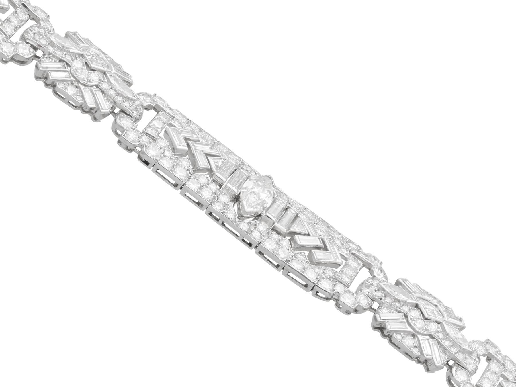 Antique Diamond and Platinum Statement Bracelet For Sale 1