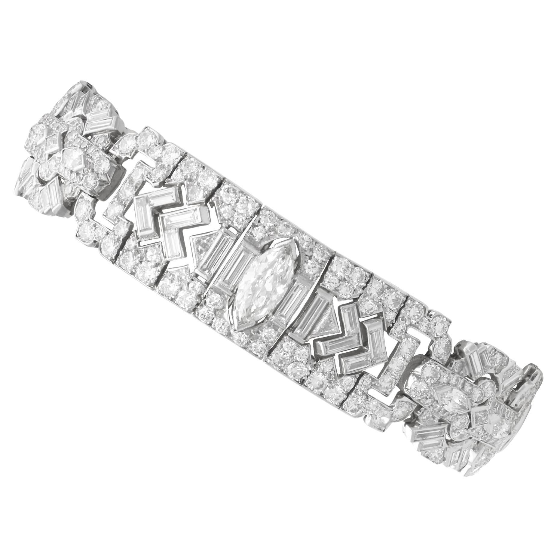 Antique Diamond and Platinum Statement Bracelet For Sale