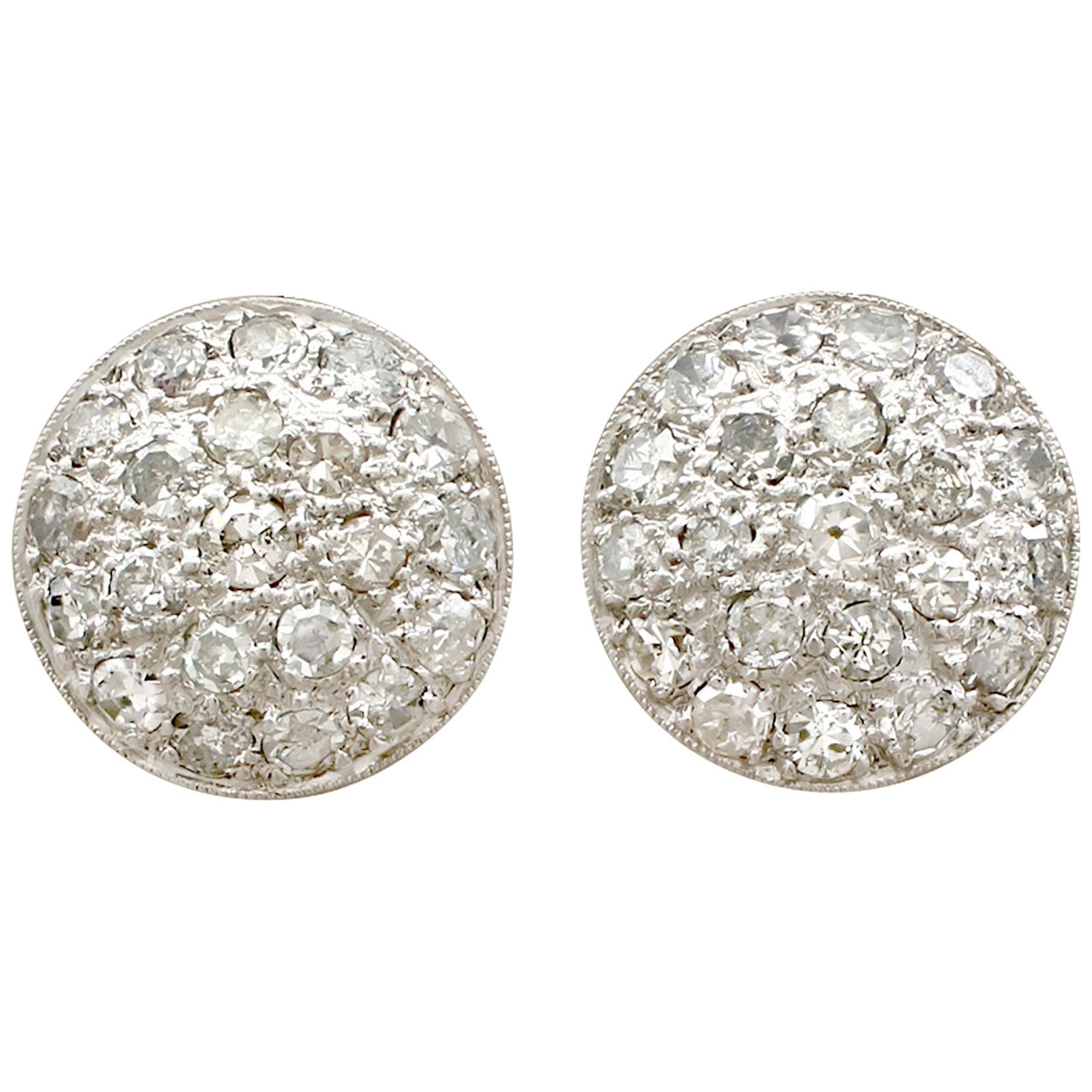 Antique Diamond and Platinum Stud Earrings Circa 1930