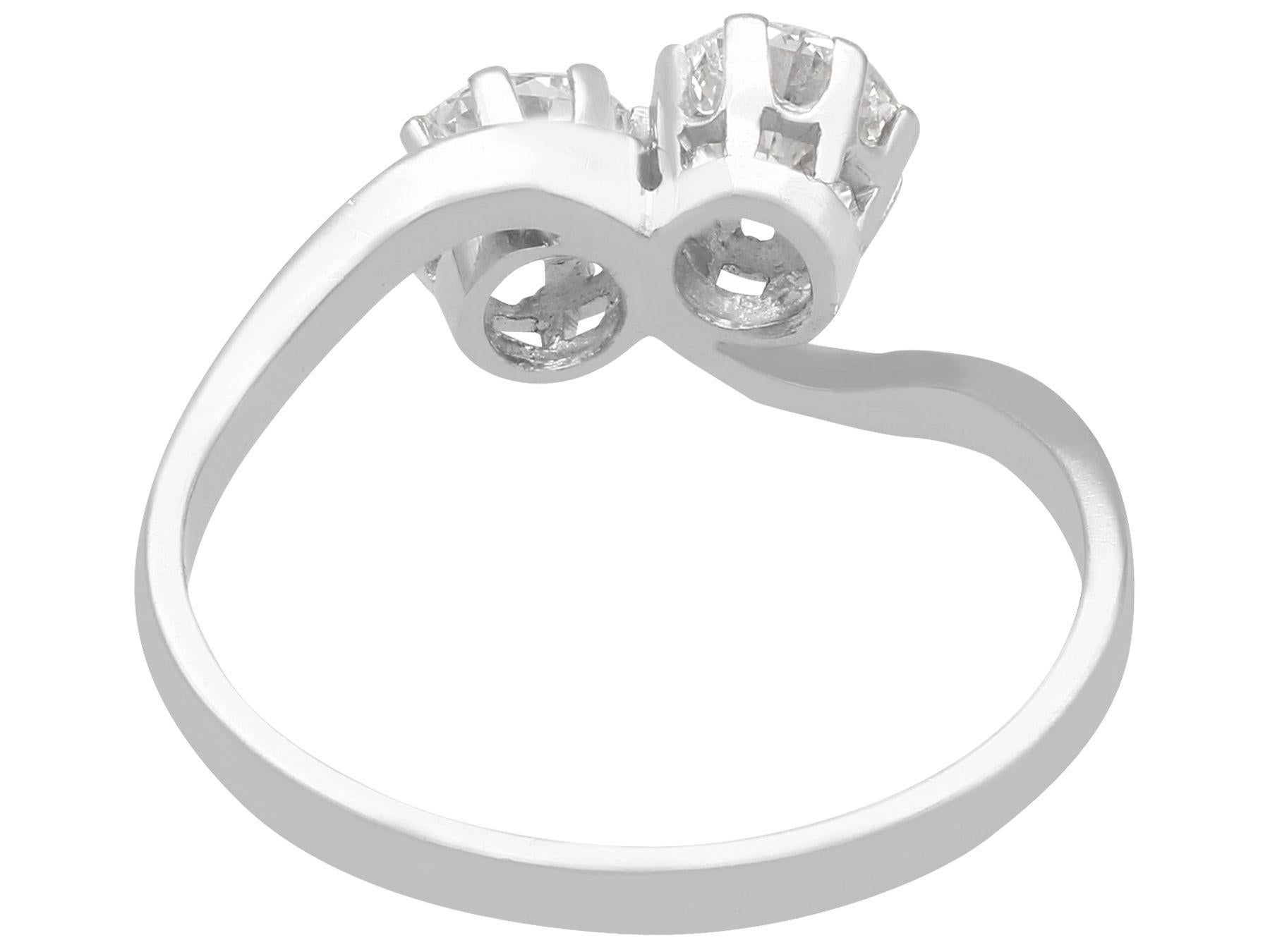 Women's 1920s Antique Diamond and Platinum Twist Ring