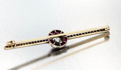 Antique Diamond and Ruby Bar Pin