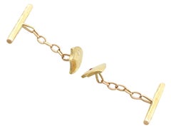 1920s Diamond and Ruby Yellow Gold Shield Cufflinks