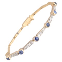 Antique Diamond and Sapphire Line Bracelet