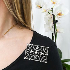 Antique Diamond and Silver Upon Gold Buckle Brooch, circa 1890