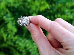 Antique Diamond and White Gold Cluster Engagement Ring, circa 1935