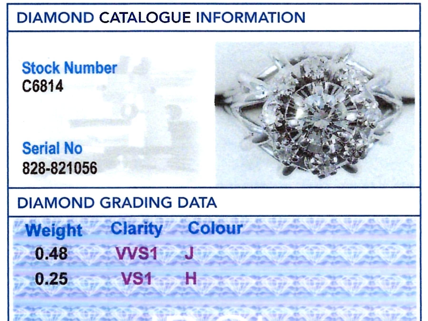 Antiker Verlobungsring aus Diamant und Weißgold, um 1935 im Angebot 4