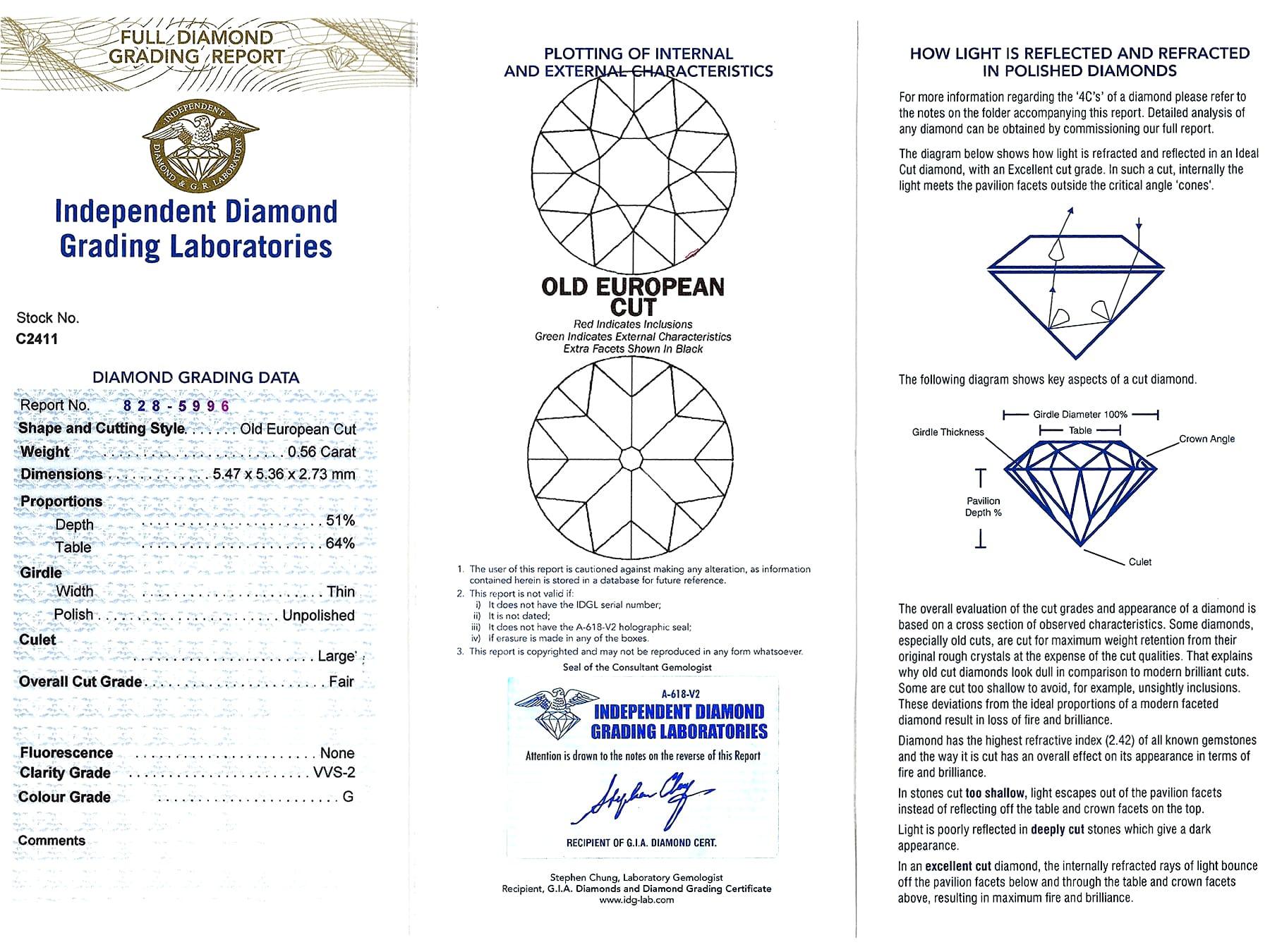 Antique Diamond and White Gold Solitaire Engagement Ring For Sale 6