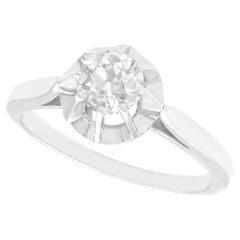 Antique Diamond and White Gold Solitaire Engagement Ring