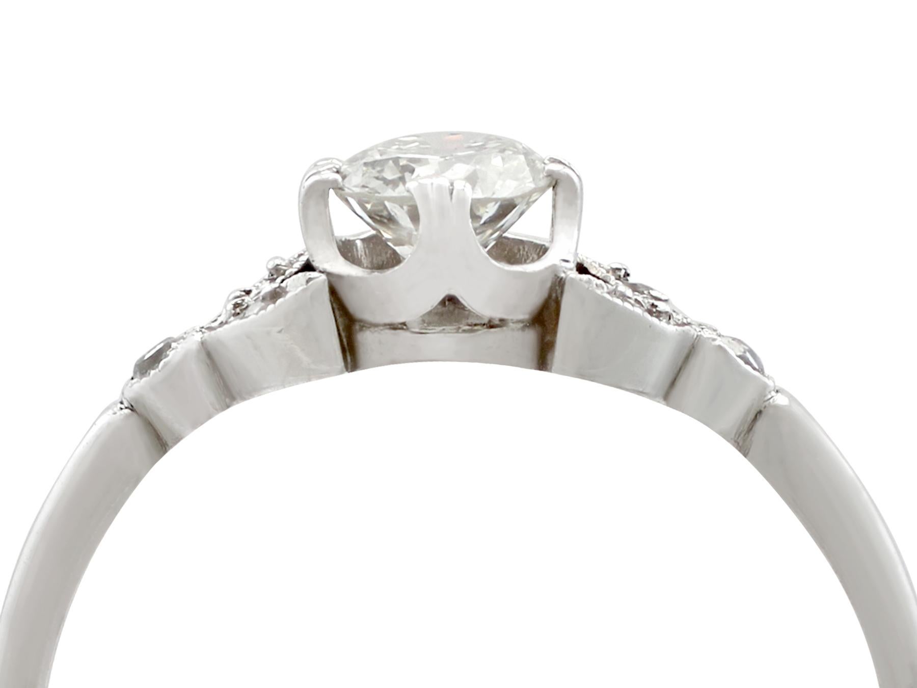 Romantic Antique Diamond and White Gold Solitaire Ring, circa 1930