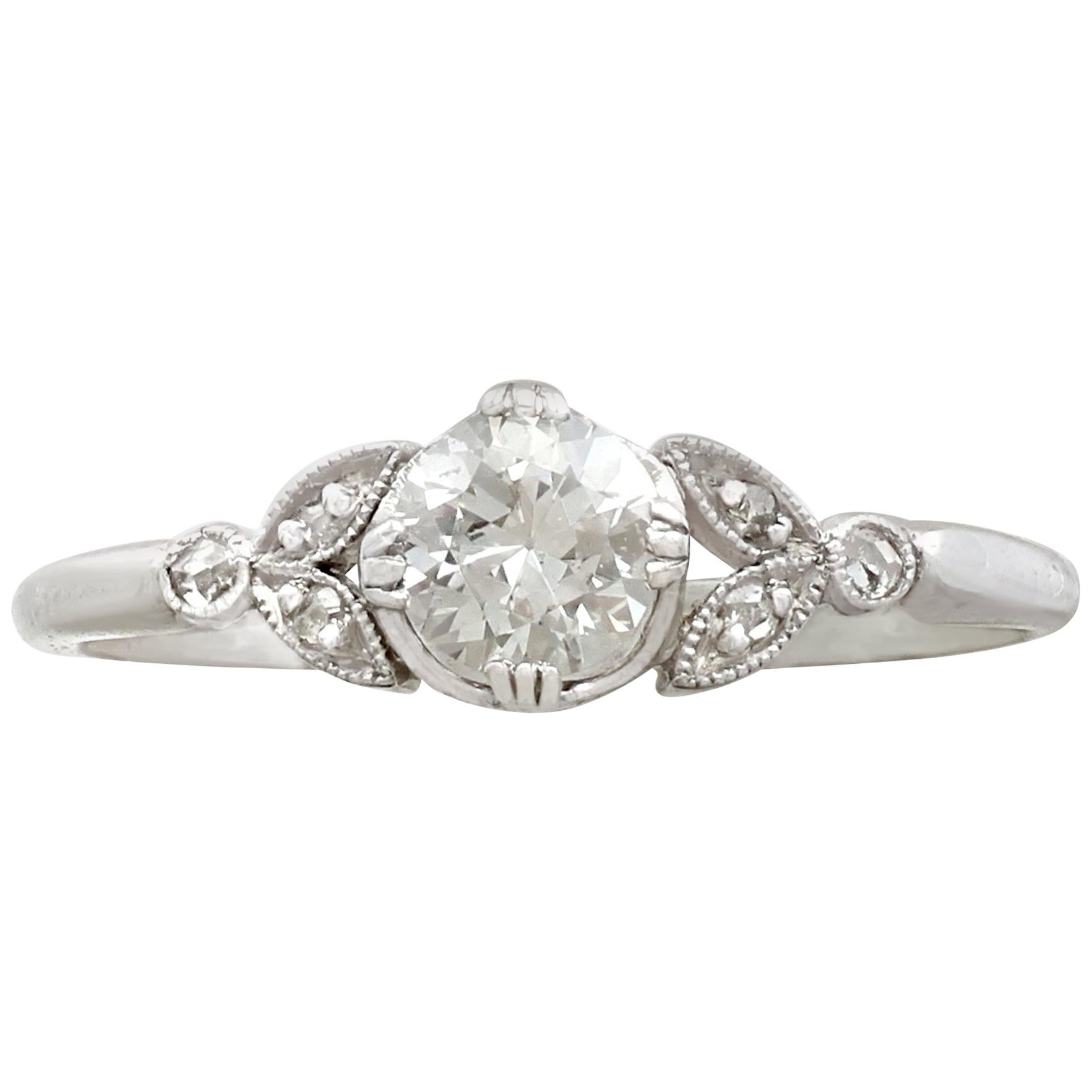 Antique Diamond and White Gold Solitaire Ring, circa 1930