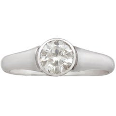 Antique Diamond and White Gold Solitaire Ring, circa 1930